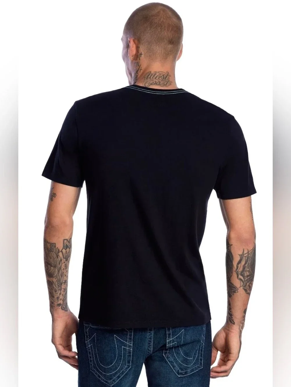 True Religion Essential Y2K Logo | Black Short Sleeve Tee | Mens SizeXL